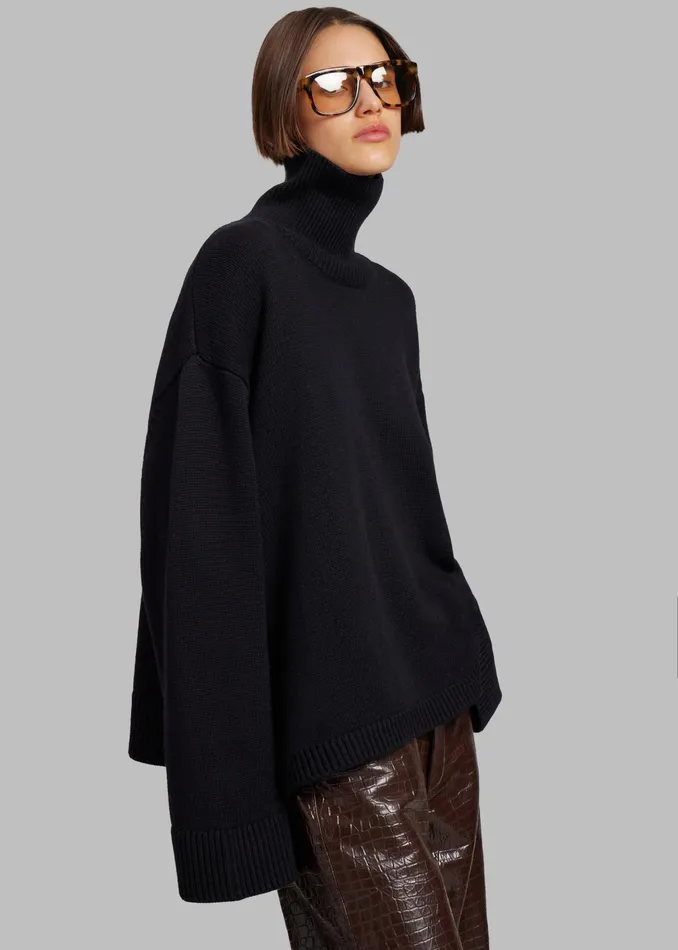 The Frankie Shop Knitwear Rhea Trapeze Turtleneck 8211 Black 8211 Women
