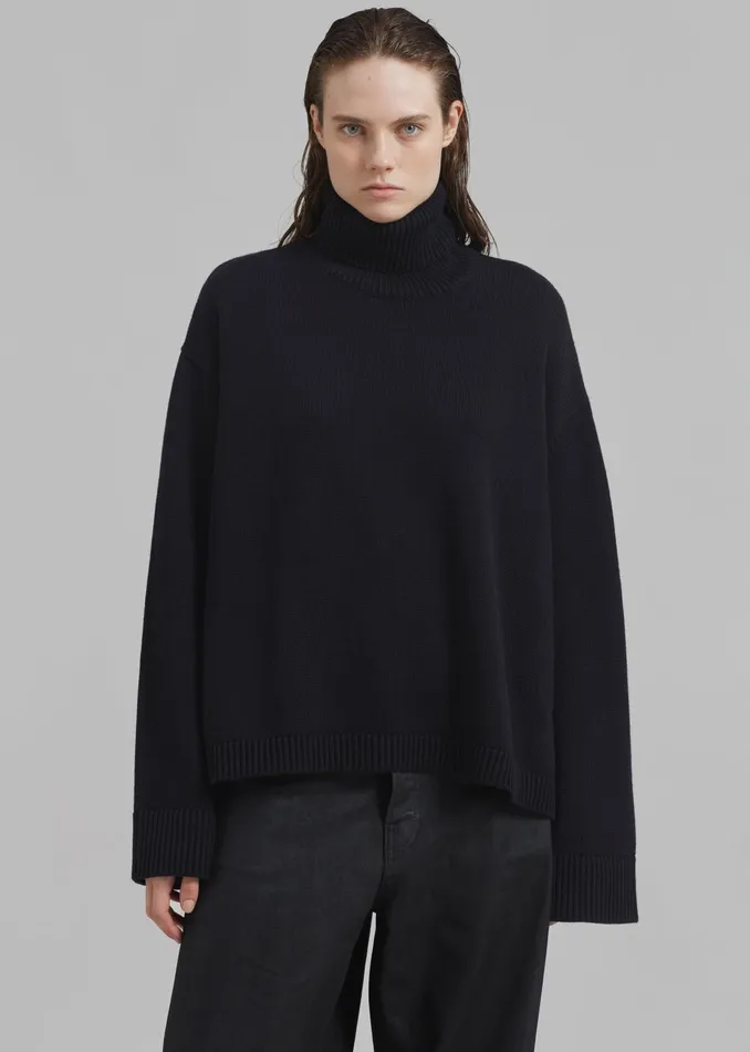 The Frankie Shop Knitwear Rhea Trapeze Turtleneck 8211 Black 8211 Women