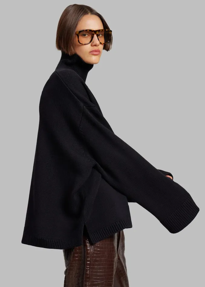 The Frankie Shop Knitwear Rhea Trapeze Turtleneck 8211 Black 8211 Women