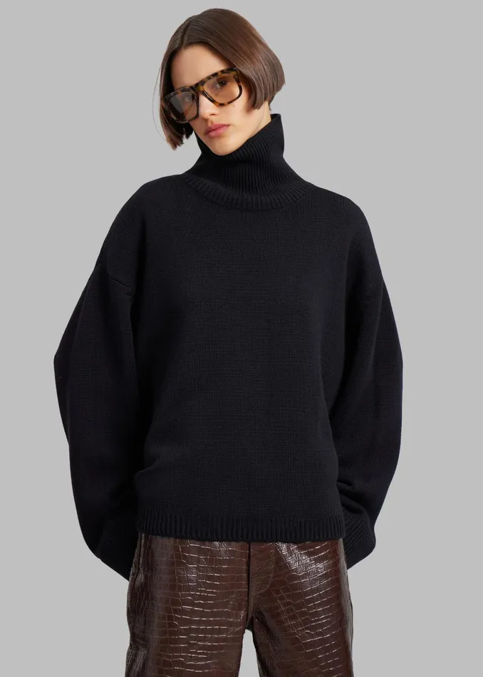 The Frankie Shop Knitwear Rhea Trapeze Turtleneck 8211 Black 8211 Women