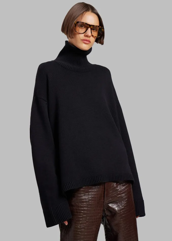 The Frankie Shop Knitwear Rhea Trapeze Turtleneck 8211 Black 8211 Women