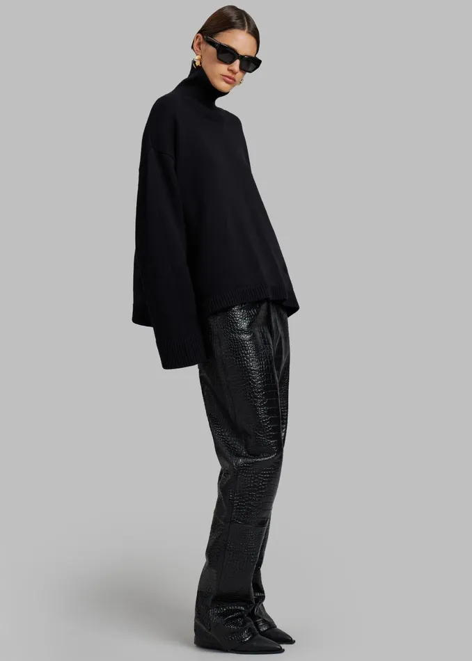 The Frankie Shop Knitwear Rhea Trapeze Turtleneck 8211 Black 8211 Women