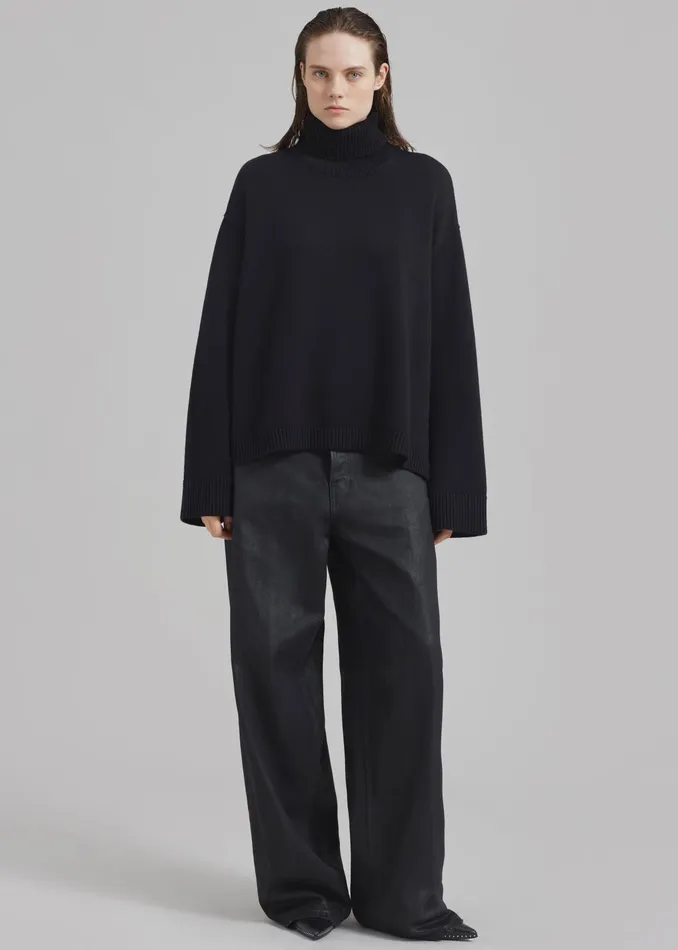 The Frankie Shop Knitwear Rhea Trapeze Turtleneck 8211 Black 8211 Women