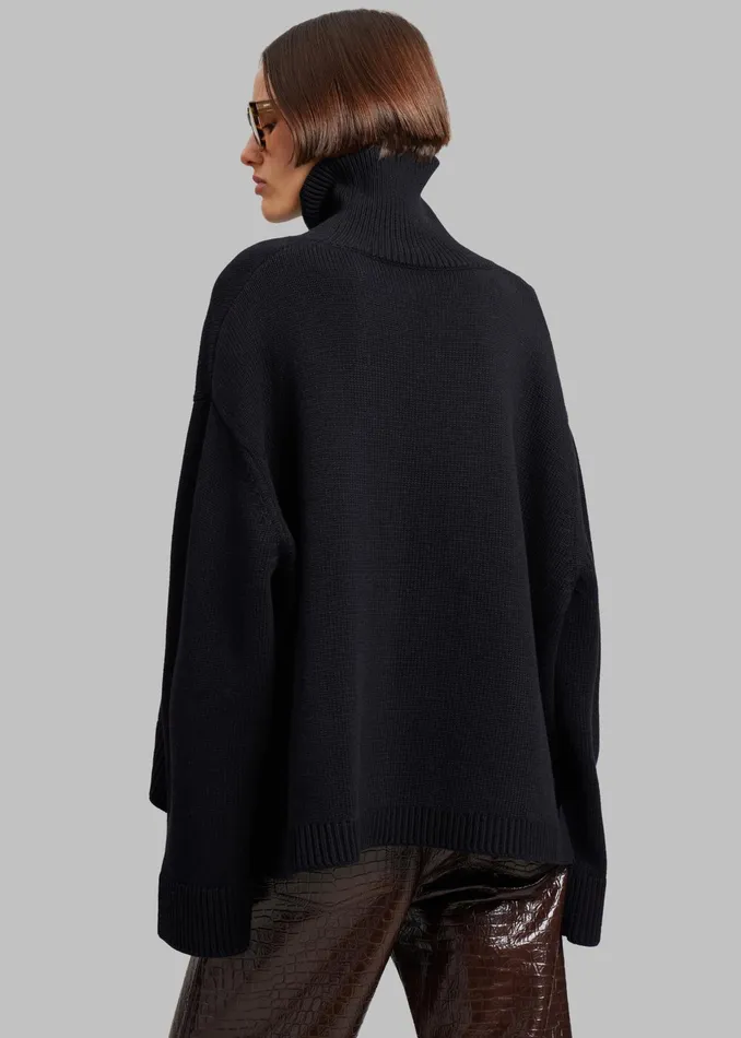 The Frankie Shop Knitwear Rhea Trapeze Turtleneck 8211 Black 8211 Women