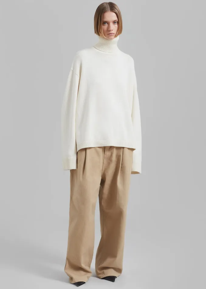 The Frankie Shop Knitwear Rhea Trapeze Turtleneck 8211 Ivory 8211 Women