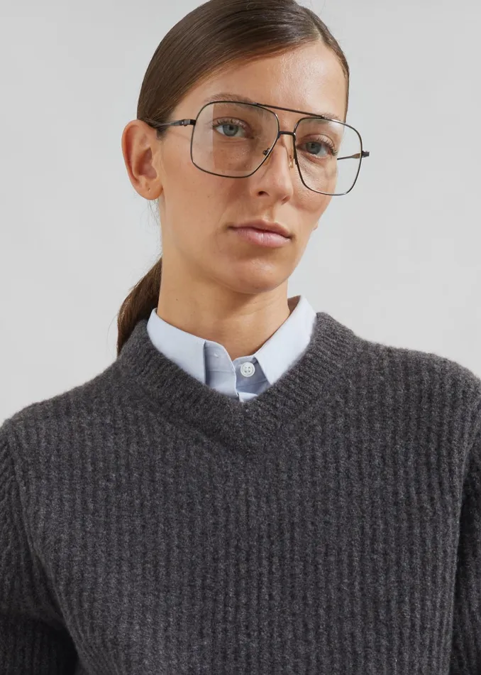 The Frankie Shop Knitwear Samse Samse Sakoji VNeck 8211 Volcanic Ash 8211 MenWomen