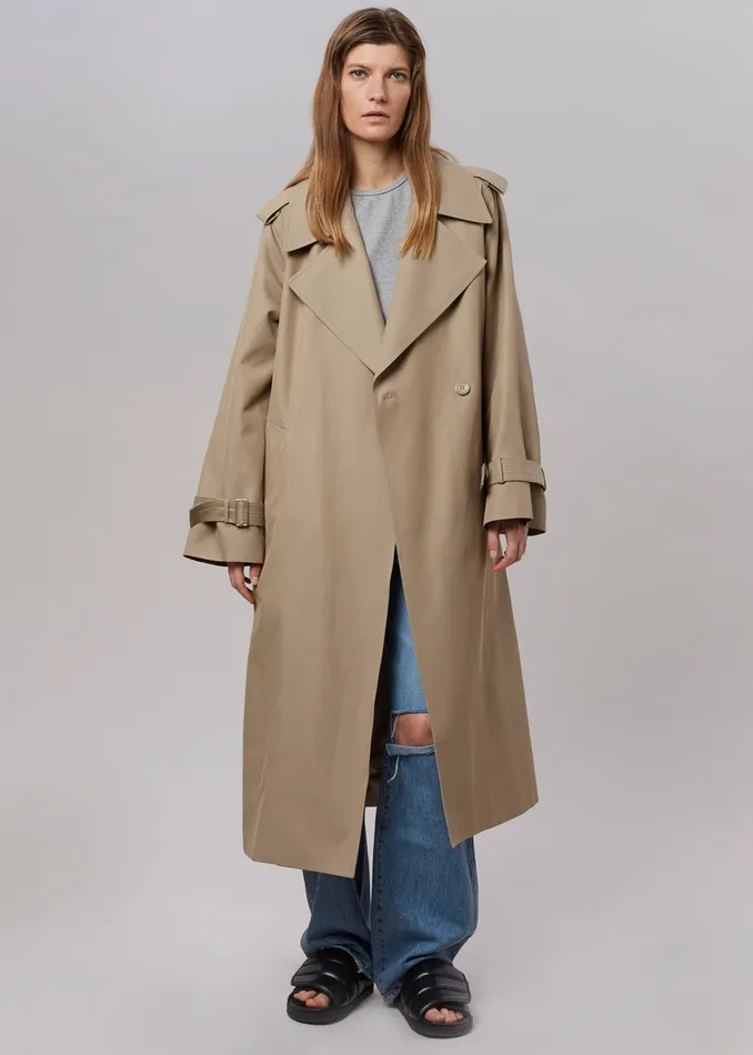 The Frankie Shop Outerwear Abril Trench 8211 Sand 8211 Women