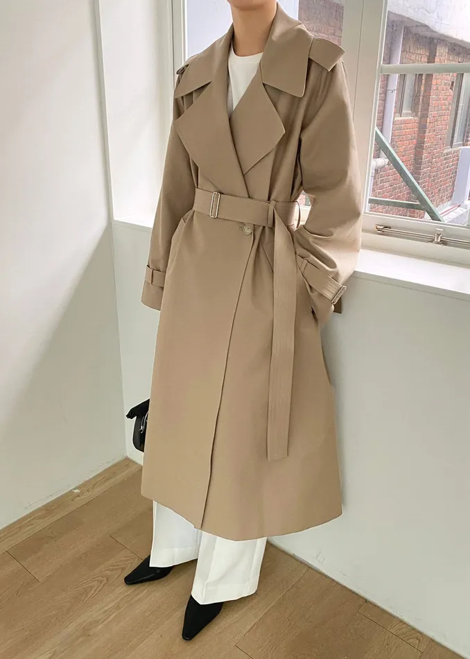 The Frankie Shop Outerwear Abril Trench 8211 Sand 8211 Women