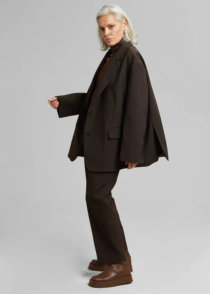 The Frankie Shop Outerwear Bea Blazer 8211 Dark Espresso 8211 Women