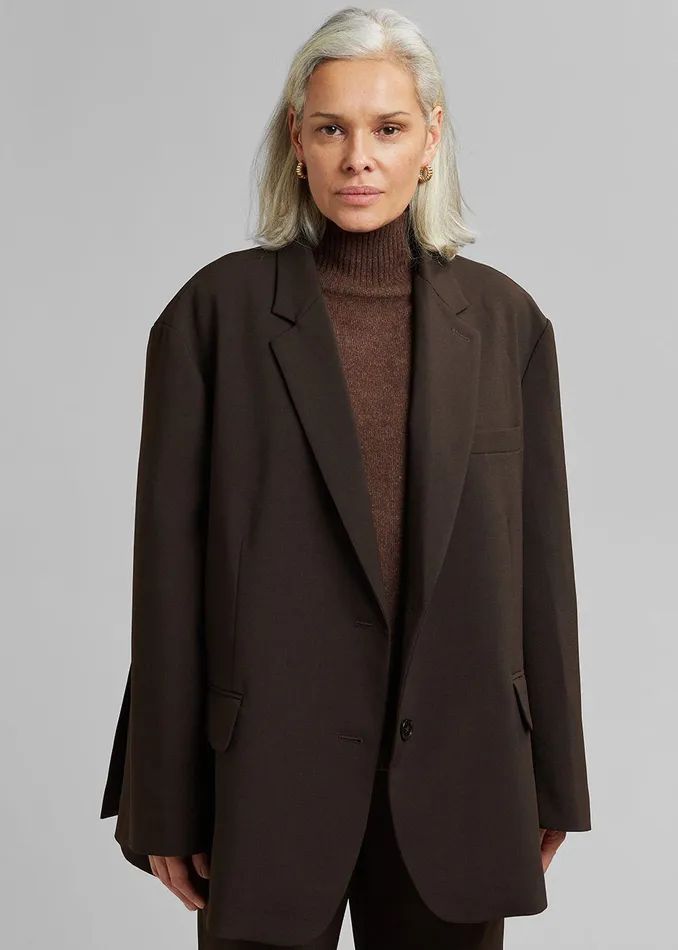 The Frankie Shop Outerwear Bea Blazer 8211 Dark Espresso 8211 Women