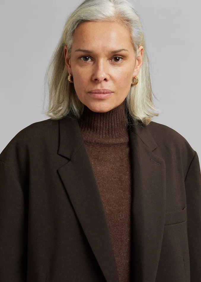 The Frankie Shop Outerwear Bea Blazer 8211 Dark Espresso 8211 Women