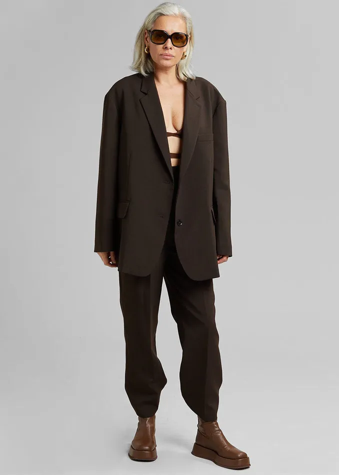 The Frankie Shop Outerwear Bea Blazer 8211 Dark Espresso 8211 Women