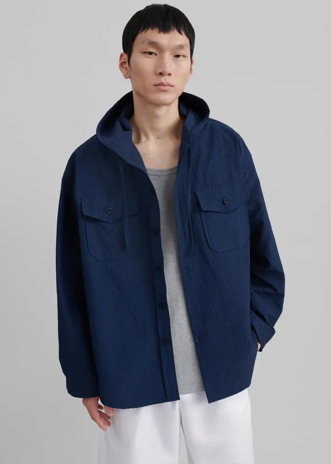 The Frankie Shop Outerwear Lars Hooded Jacket 8211 Navy 8211 Men