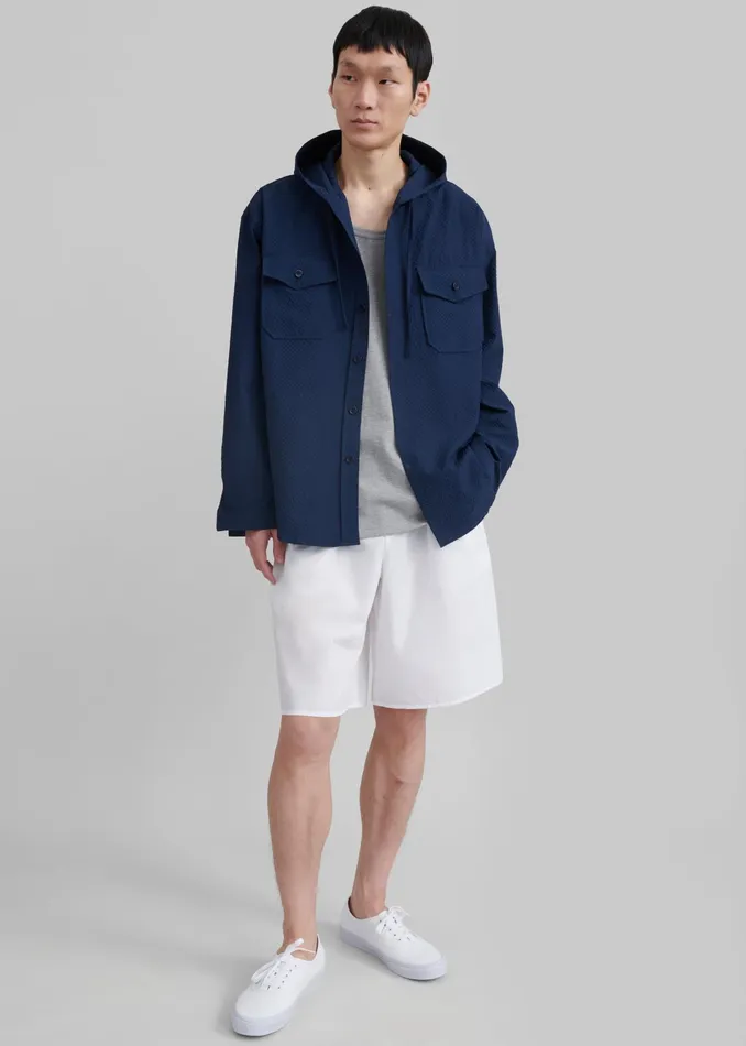 The Frankie Shop Outerwear Lars Hooded Jacket 8211 Navy 8211 Men