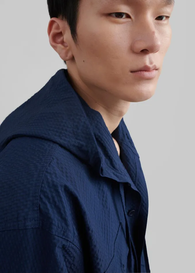 The Frankie Shop Outerwear Lars Hooded Jacket 8211 Navy 8211 Men