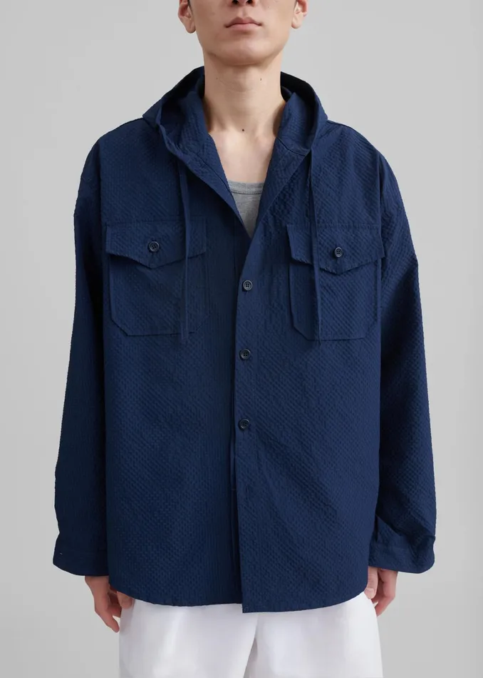The Frankie Shop Outerwear Lars Hooded Jacket 8211 Navy 8211 Men