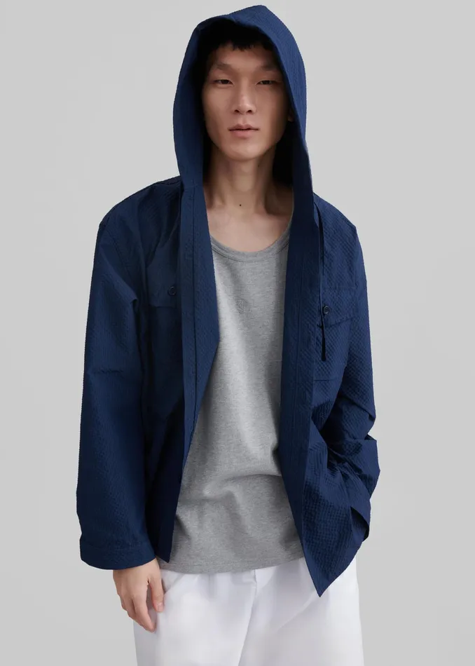 The Frankie Shop Outerwear Lars Hooded Jacket 8211 Navy 8211 Men