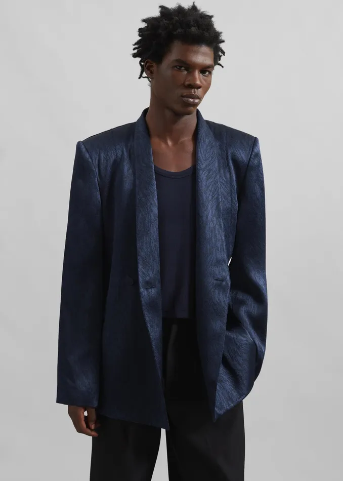 The Frankie Shop Outerwear Louis Gabriel Nouchi Draped Collar Fur Jacket 8211 Midnight Fox 8211 Men The Frankie Shop Outerwear Louis Gabriel Nouchi Draped Collar Fur Jacket 8211 Midnight Fox 8211 Men