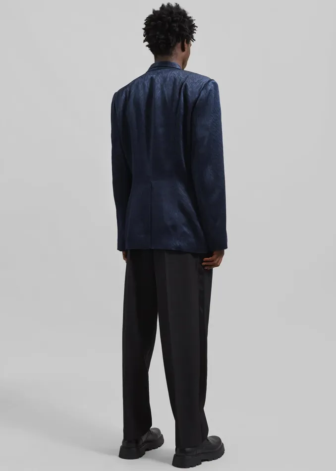 The Frankie Shop Outerwear Louis Gabriel Nouchi Draped Collar Fur Jacket 8211 Midnight Fox 8211 Men