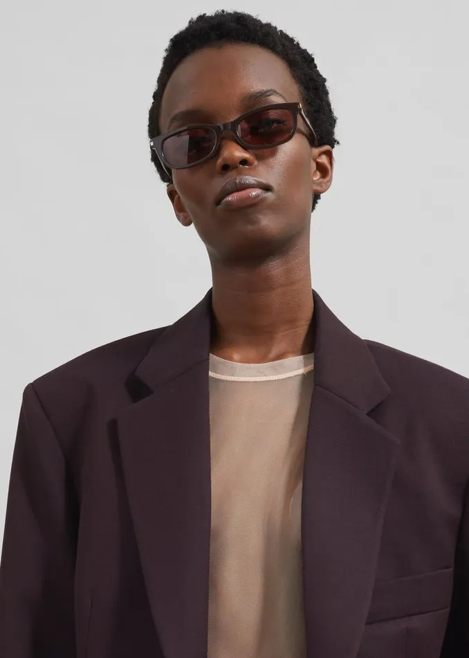 The Frankie Shop Outerwear Lyra Oversized Blazer 8211 Dark Plum 8211 Women