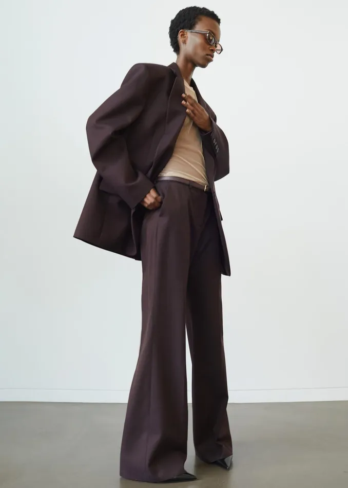 The Frankie Shop Outerwear Lyra Oversized Blazer 8211 Dark Plum 8211 Women