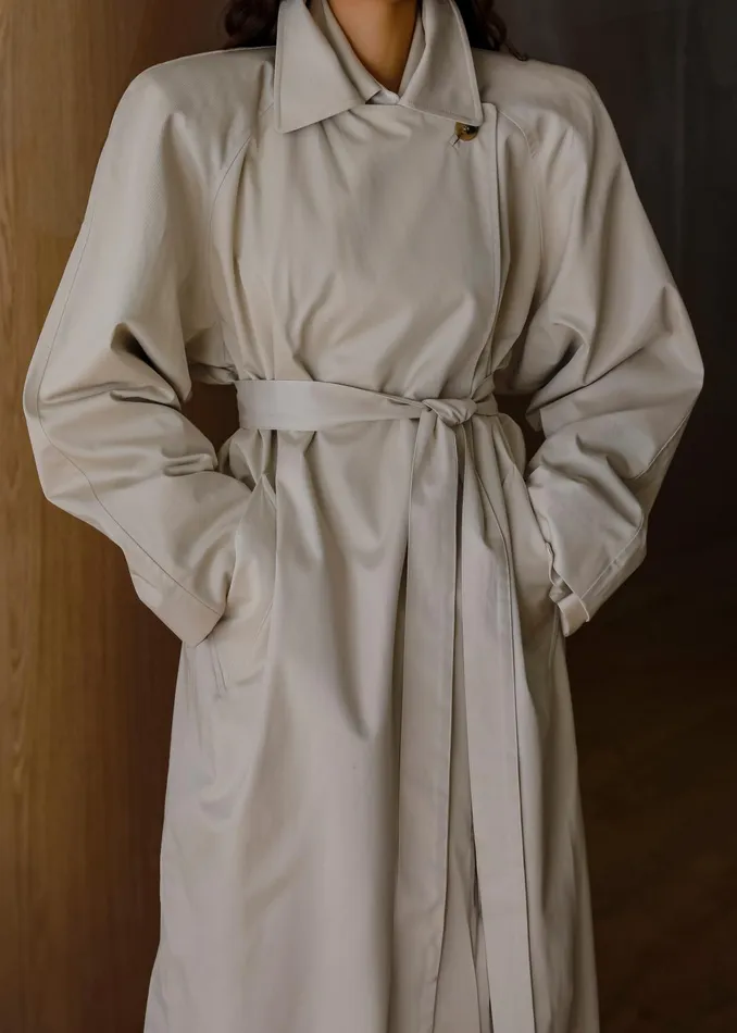 The Frankie Shop Outerwear Marisol Box Shoulder Trench 8211 Bone 8211 Women