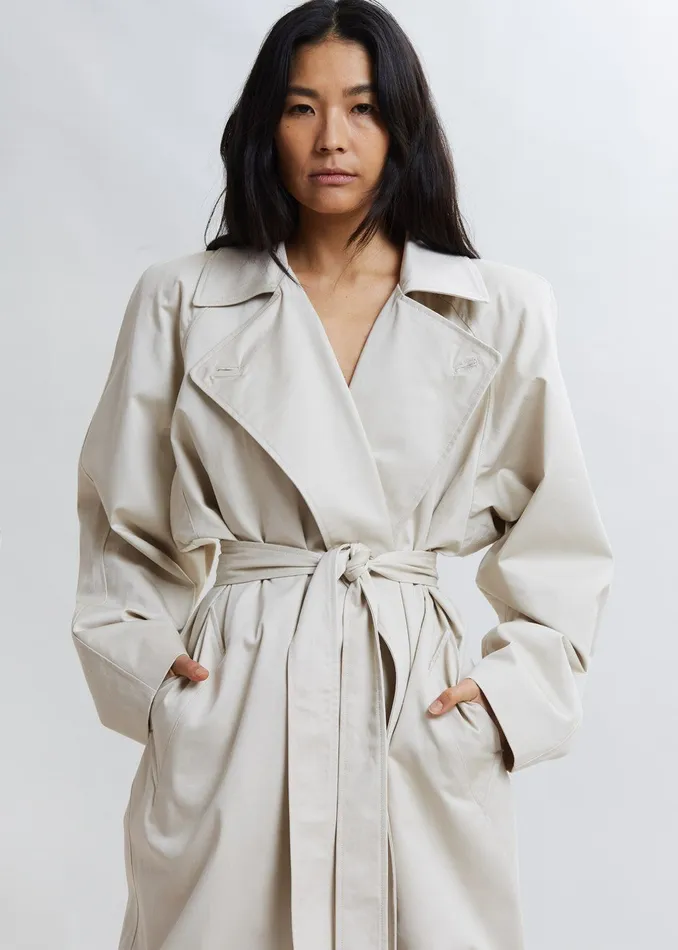 The Frankie Shop Outerwear Marisol Box Shoulder Trench 8211 Bone 8211 Women