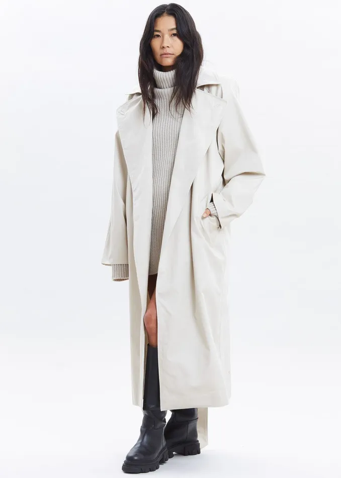 The Frankie Shop Outerwear Marisol Box Shoulder Trench 8211 Bone 8211 Women