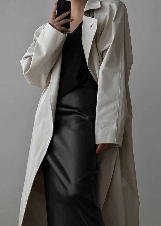 The Frankie Shop Outerwear Marisol Box Shoulder Trench 8211 Bone 8211 Women