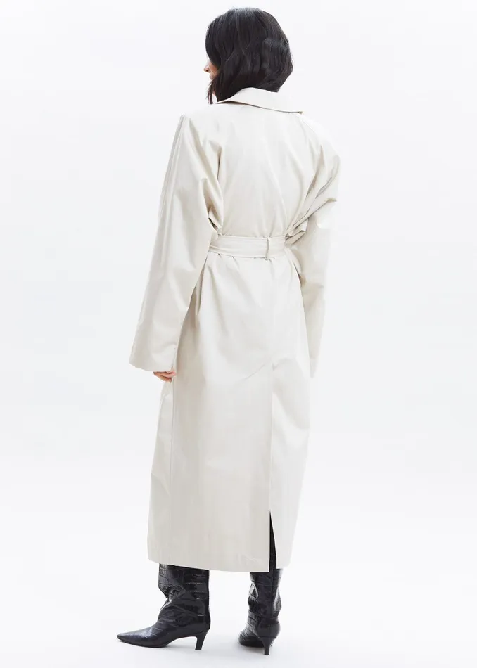 The Frankie Shop Outerwear Marisol Box Shoulder Trench 8211 Bone 8211 Women