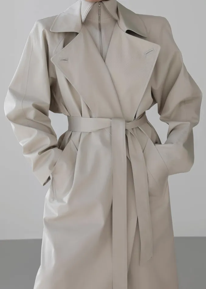 The Frankie Shop Outerwear Marisol Box Shoulder Trench 8211 Bone 8211 Women