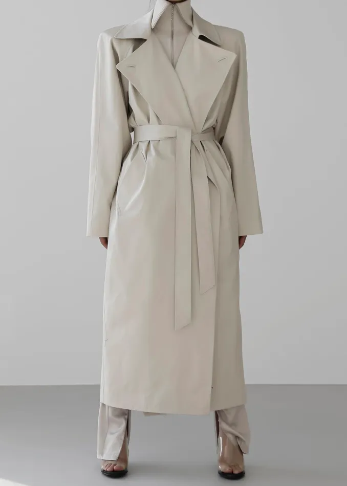 The Frankie Shop Outerwear Marisol Box Shoulder Trench 8211 Bone 8211 Women