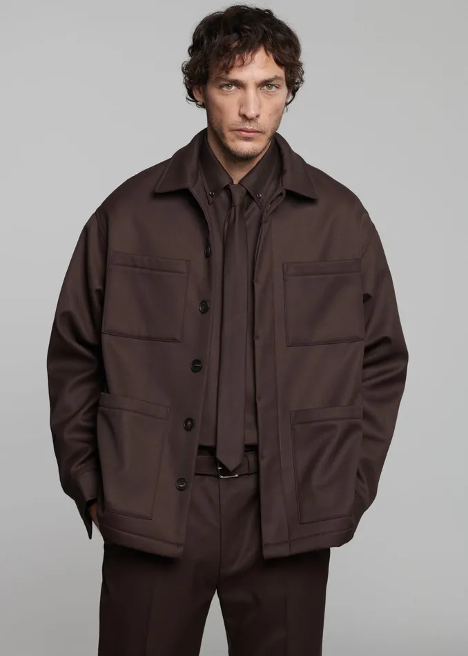The Frankie Shop Outerwear Mason Boxy Wool Jacket 8211 Brown 8211 Men