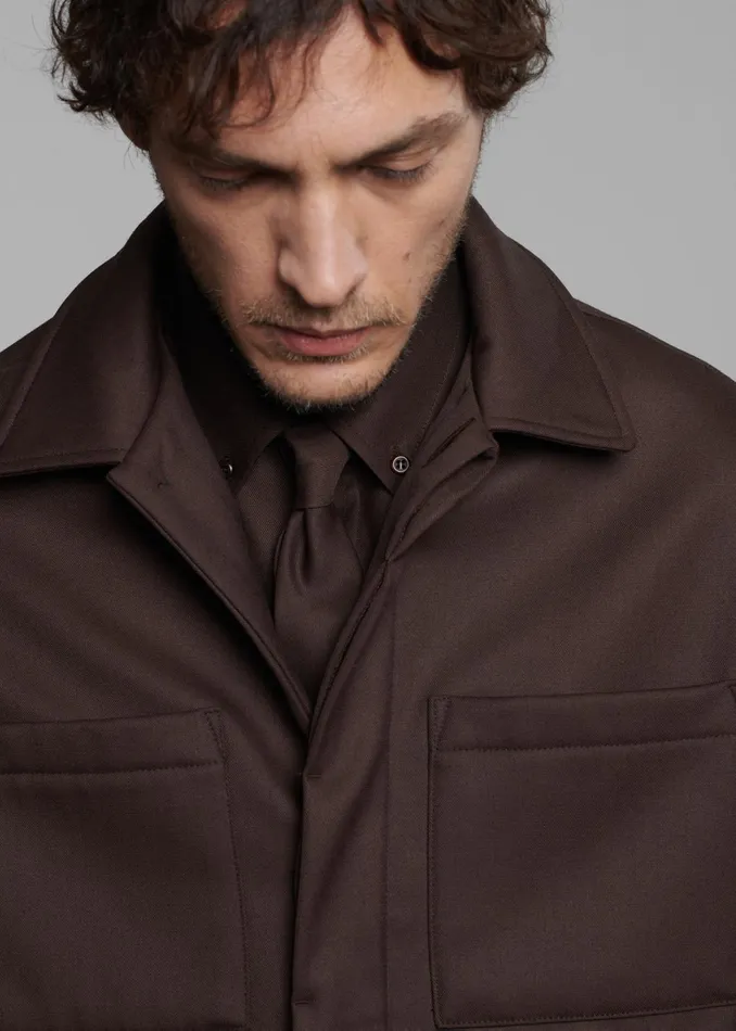 The Frankie Shop Outerwear Mason Boxy Wool Jacket 8211 Brown 8211 Men