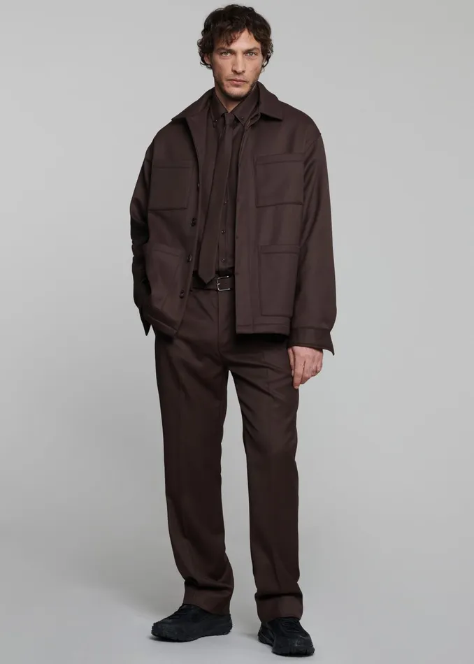 The Frankie Shop Outerwear Mason Boxy Wool Jacket 8211 Brown 8211 Men