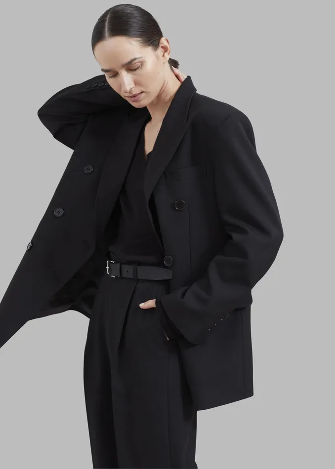 The Frankie Shop Outerwear Nessi Double Breasted Blazer 8211 Black 8211 Women