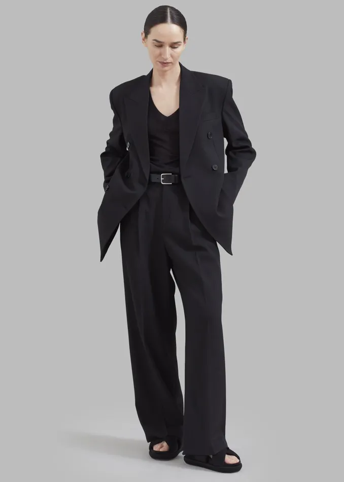 The Frankie Shop Outerwear Nessi Double Breasted Blazer 8211 Black 8211 Women