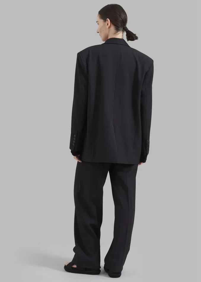 The Frankie Shop Outerwear Nessi Double Breasted Blazer 8211 Black 8211 Women