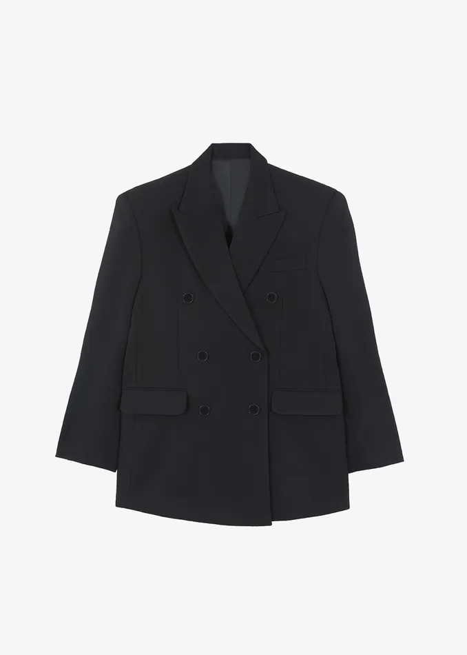 The Frankie Shop Outerwear Nessi Double Breasted Blazer 8211 Black 8211 Women