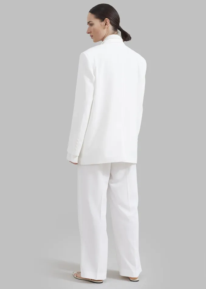 The Frankie Shop Outerwear Nessi Double Breasted Blazer 8211 White 8211 Women