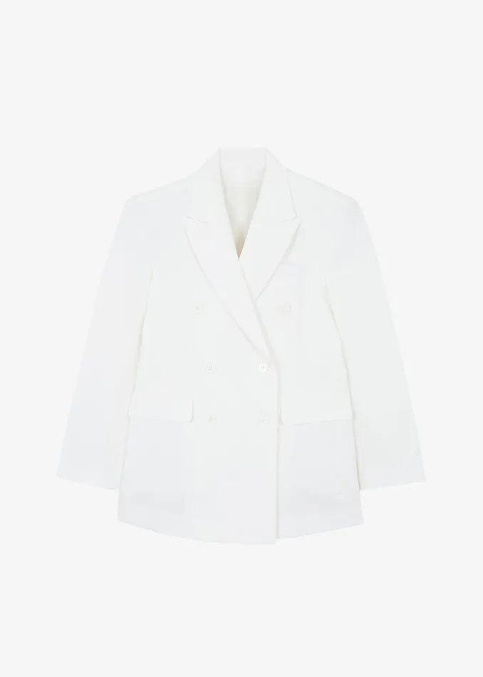 The Frankie Shop Outerwear Nessi Double Breasted Blazer 8211 White 8211 Women