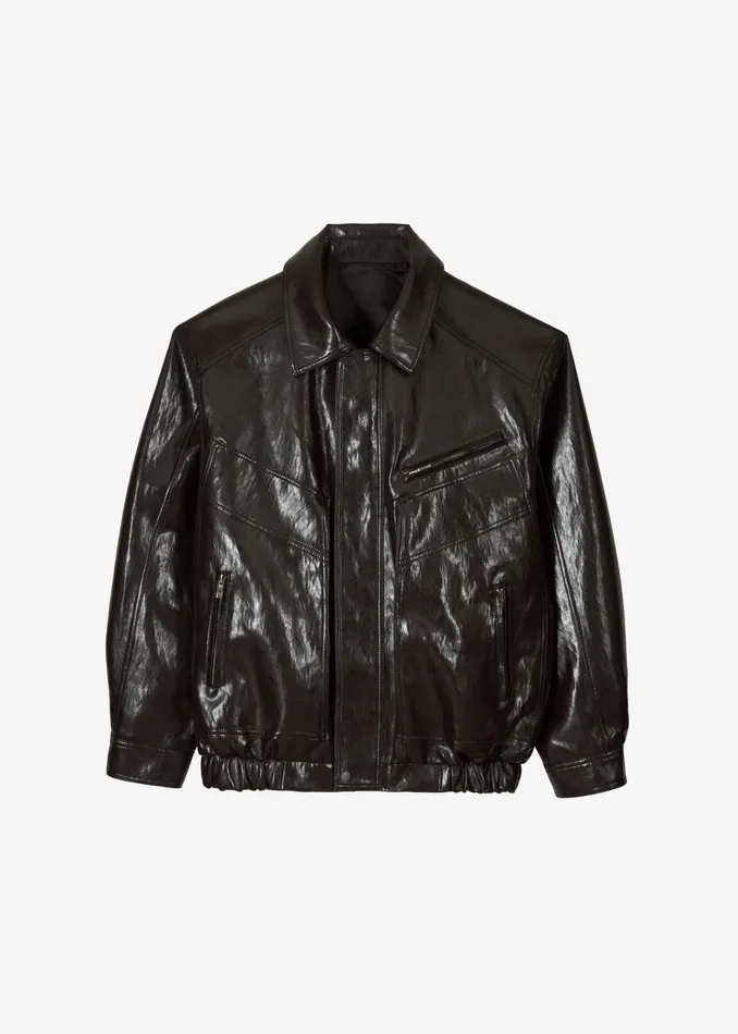 The Frankie Shop Outerwear Risner Faux Leather Jacket 8211 Dark Brown 8211 Women