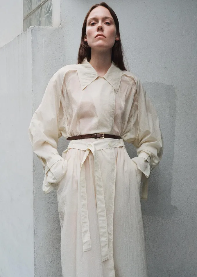 The Frankie Shop Outerwear Sal Trench Coat 8211 Ivory 8211 Women