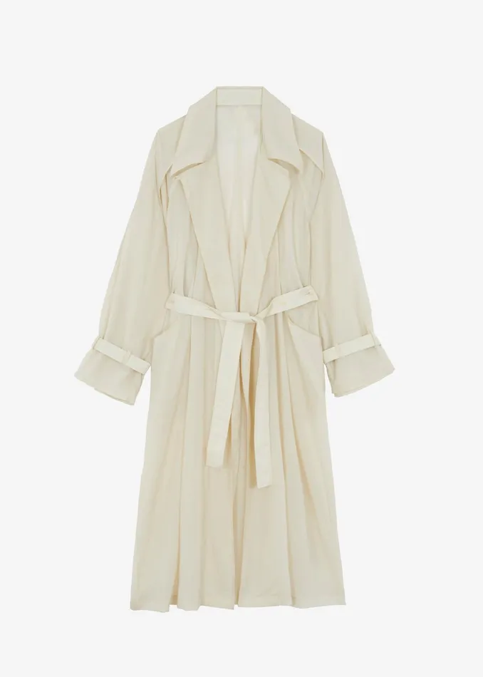 The Frankie Shop Outerwear Sal Trench Coat 8211 Ivory 8211 Women