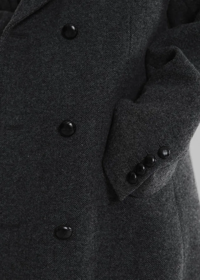 The Frankie Shop Outerwear Somerset Herringbone Coat 8211 Grey 8211 Women