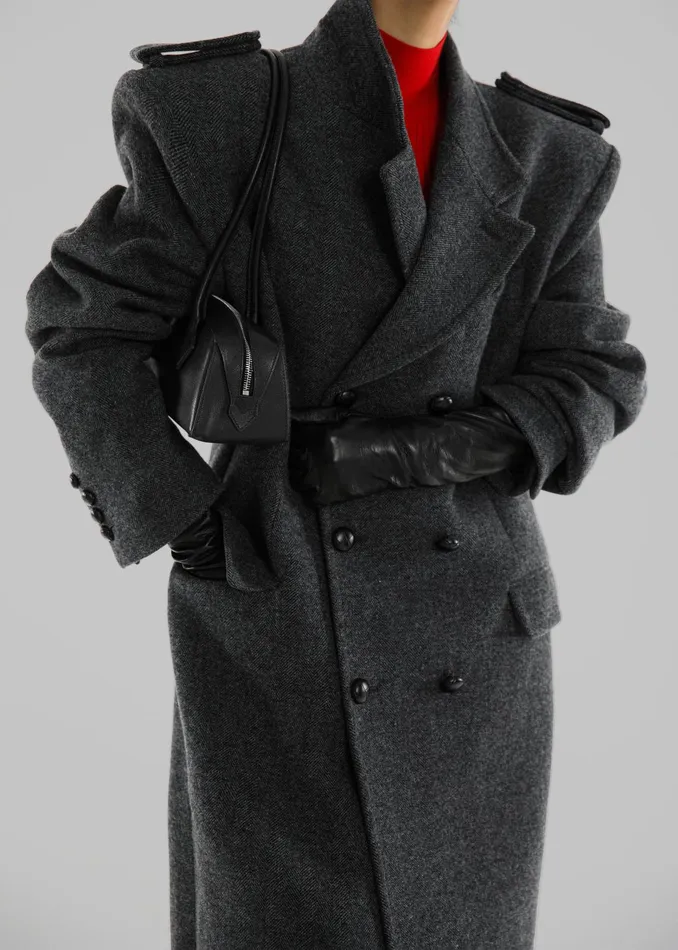The Frankie Shop Outerwear Somerset Herringbone Coat 8211 Grey 8211 Women