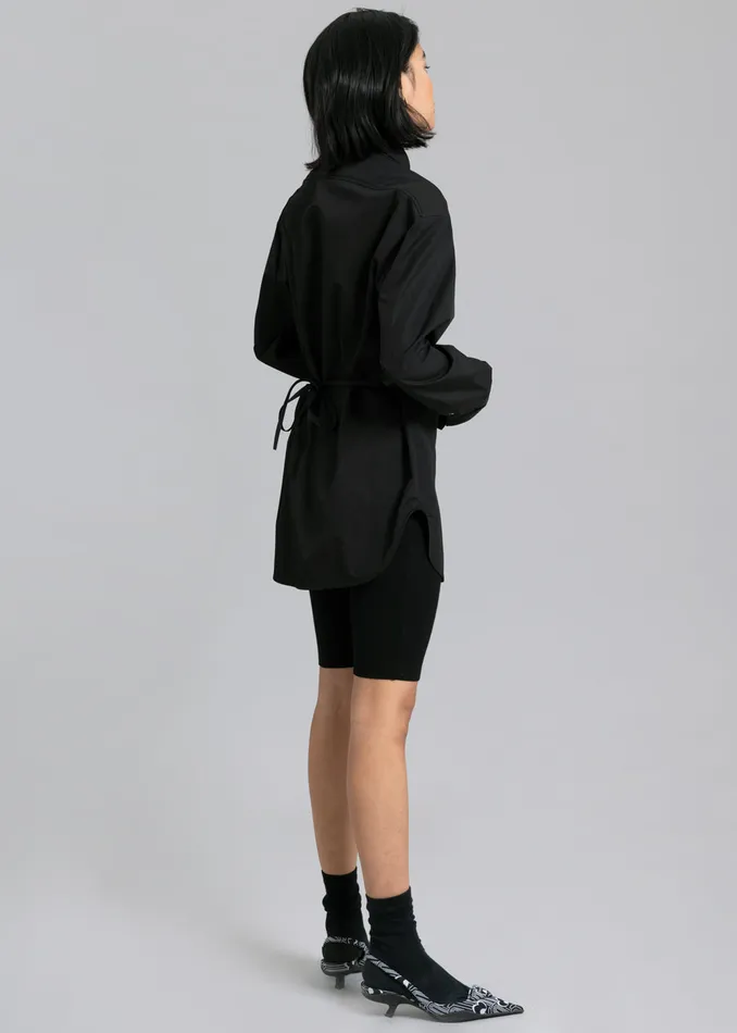 The Frankie Shop Tops Bec Padded Shirt 8211 Black 8211 Women