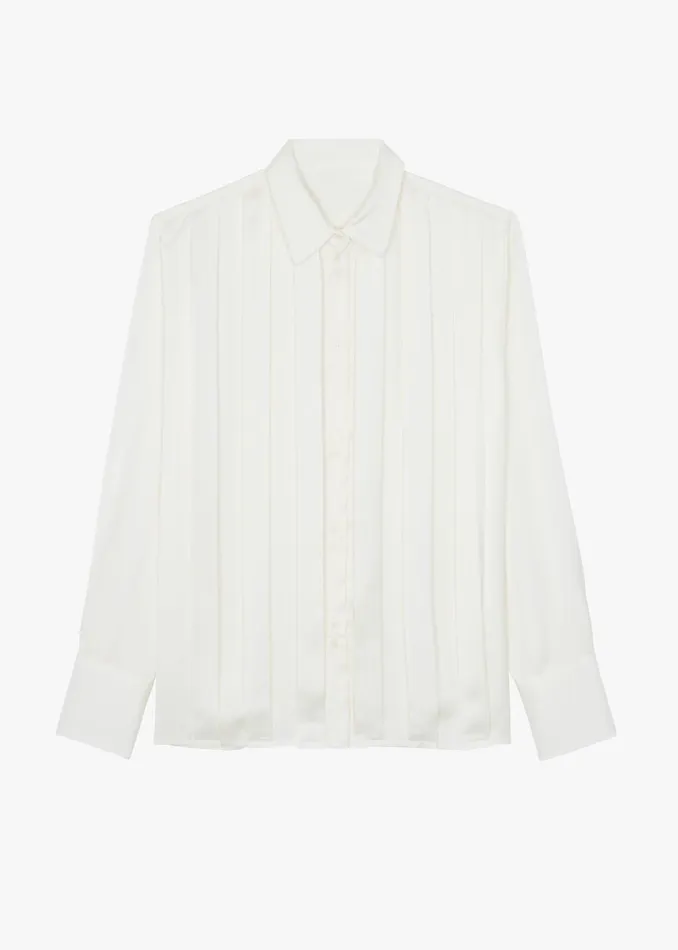 The Frankie Shop Tops Elliana Front Pleated Blouse 8211 Cream 8211 Women