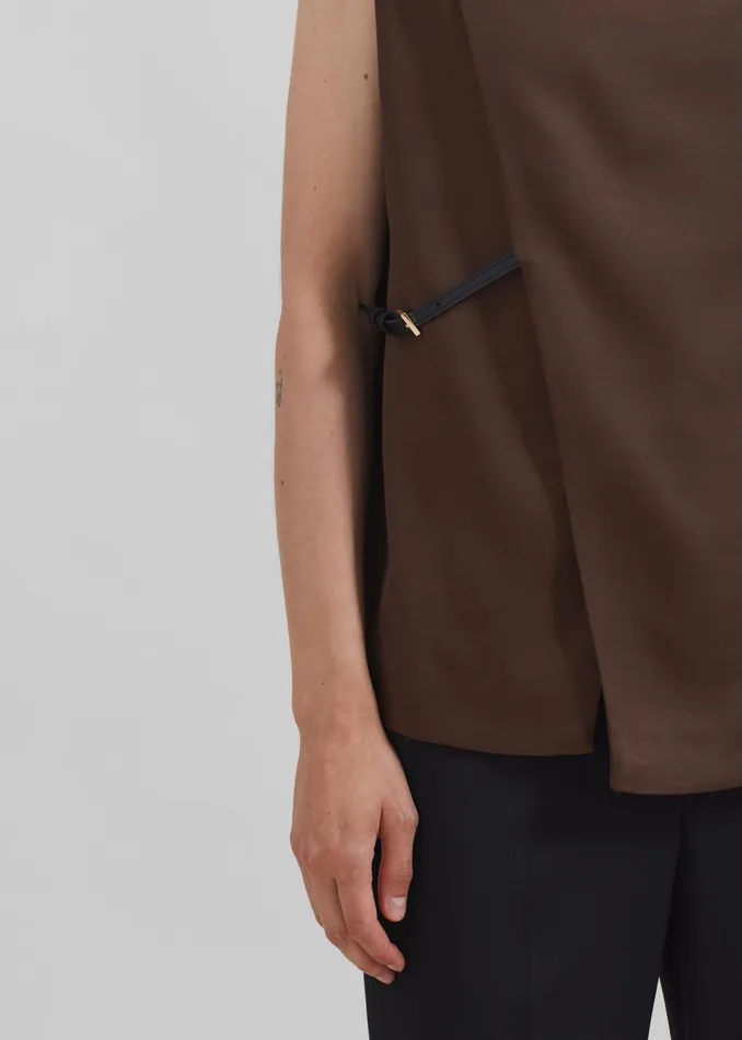 The Frankie Shop Tops Loulou Studio Sambac Sleeveless Top 8211 Choco 8211 Women
