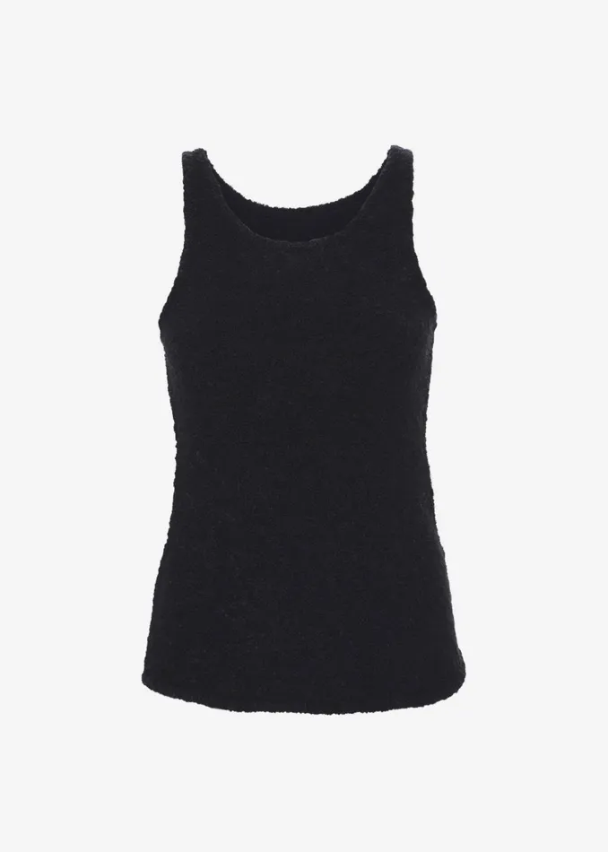 The Frankie Shop Tops Low Classic Fluffy Sleeveless Knit Top 8211 Black 8211 Women